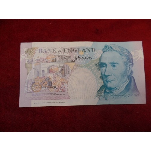 99A - UNCIRCULATED £1.00 NOTE FROM 1978 AND AN UNCIRCULATED £5.00 NOTE FROM 1999