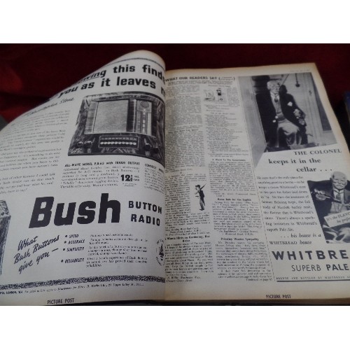 314B - 4 X LARGE BOUND VOLUMES OF WW2 PERIOD PICTURE POST MAGAZINES, FROM OCTOBER 1938-SEPTEMBER 1939. INC ... 