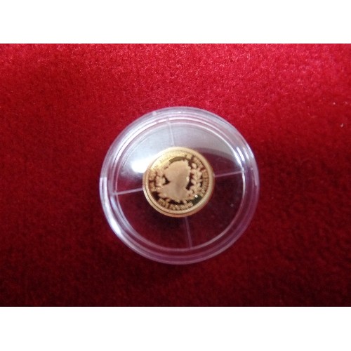 94E - A 2021 TRISTAN DE CUNHA 0.5 GRAM 24 CARAT GOLD COIN - PROOF COIN - QUEEN ELIZABETH 95TH BIRTHDAY