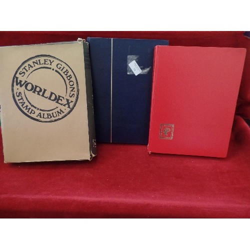 94 - 2 X VINTAGE STAMP STOCK -BOOKS. TOGETHER WITH A LARGE STAMP ALBUM. BOOKS CONTAIN MULTIPLE STAMPS..