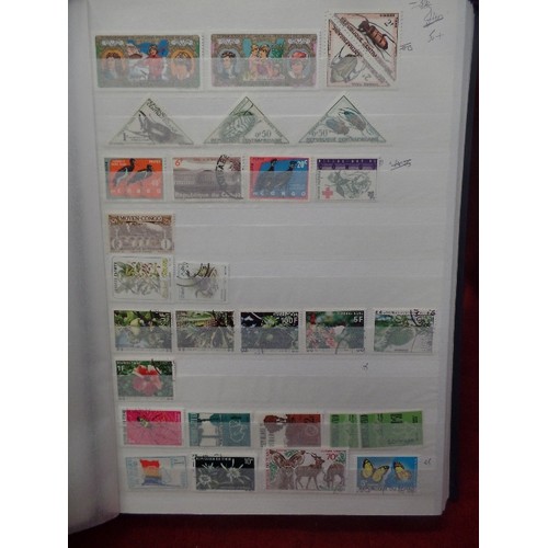 94 - 2 X VINTAGE STAMP STOCK -BOOKS. TOGETHER WITH A LARGE STAMP ALBUM. BOOKS CONTAIN MULTIPLE STAMPS..