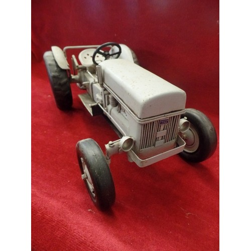 68 - LARGE VINTAGE STYLE TIN -PLATE TRACTOR. GREY.