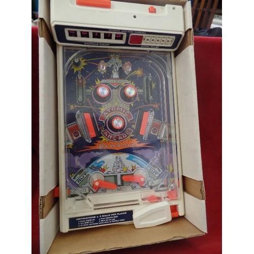 150 - VINTAGE 'ATOMIC ARCADE PINBALL' GAME. IN ORIGINAL BOX