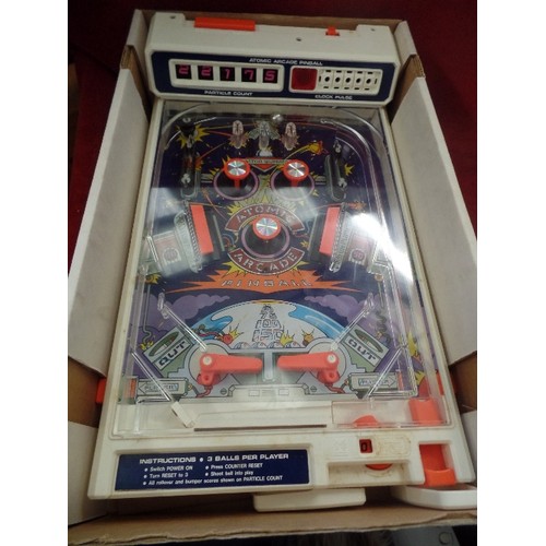 150 - VINTAGE 'ATOMIC ARCADE PINBALL' GAME. IN ORIGINAL BOX