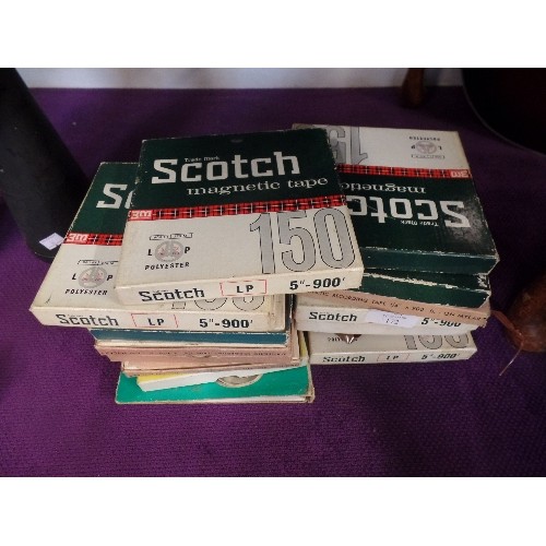 172 - STACK OF VINTAGE 'SCOTCH MAGNETIC RECORDING TAPE 150' ALSO 'MYLAR DU PONT' SPOOLS, IN ORIGINAL BOXES... 