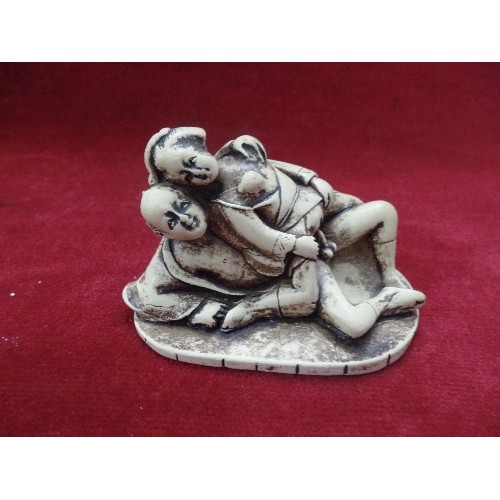 163 - COLLECTION OF MINIATURE JAPANESE NETSUKE EROTIC FIGURES, & OTHERS.