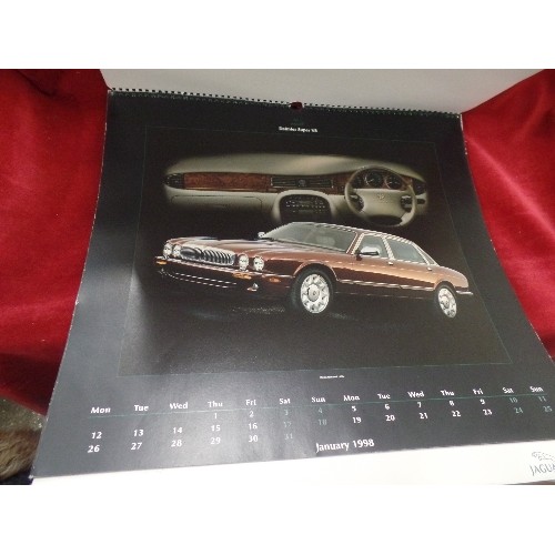 186 - VERY LARGE VINTAGE 1998 JAGUAR CALENDAR. EACH MONTH HAS A FABULOUS IMAGE OF A CLASSIC JAGUAR MARQUE.... 