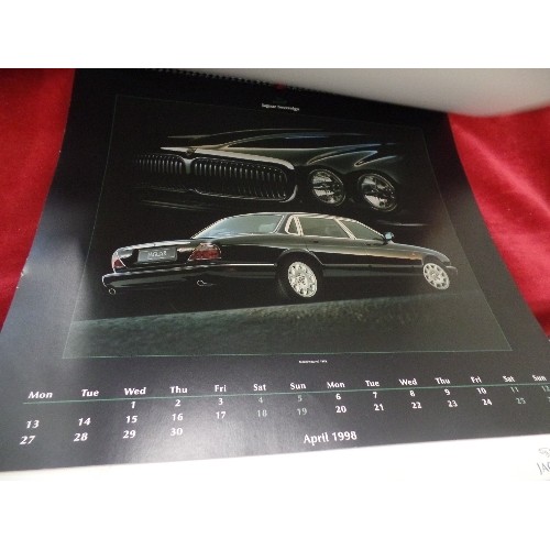 186 - VERY LARGE VINTAGE 1998 JAGUAR CALENDAR. EACH MONTH HAS A FABULOUS IMAGE OF A CLASSIC JAGUAR MARQUE.... 