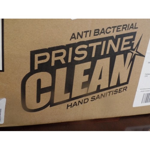 346 - LARGE BOX OF BRAND-NEW ANTI-BACTERIAL 'PRISTINE CLEAN' HAND SANITISER. 12 PCS