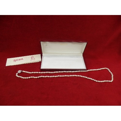 32 - SINGLE STRING OF PEARLS BY SHIMA IN PRESENATION BOX