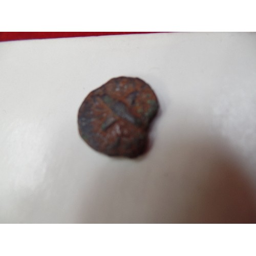 43 - VERY RARE COIN Judaea, Antonius Felix procurator, AE Prutah. Year 14 = 54 AD. V KAICP, two c... 