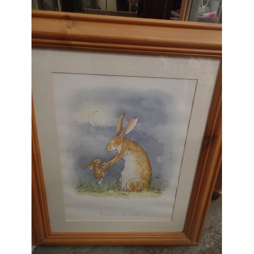 134 - 'GUESS HOW MUCH I LOVE YOU' ANITA JERAM FRAMED NURSERY PICTURE, FROM THE BOOK OF THE SAME NAME.