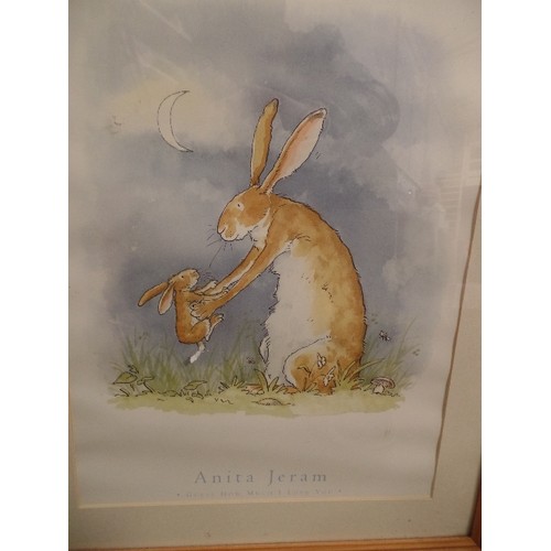 134 - 'GUESS HOW MUCH I LOVE YOU' ANITA JERAM FRAMED NURSERY PICTURE, FROM THE BOOK OF THE SAME NAME.