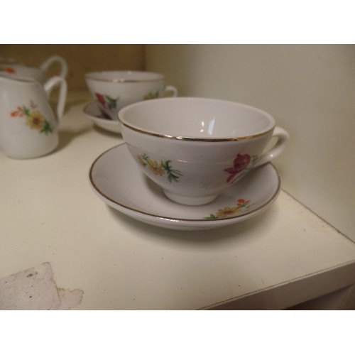 241 - DOLLS CHINA TEA-SET. PRETTY FLORAL DESIGN.