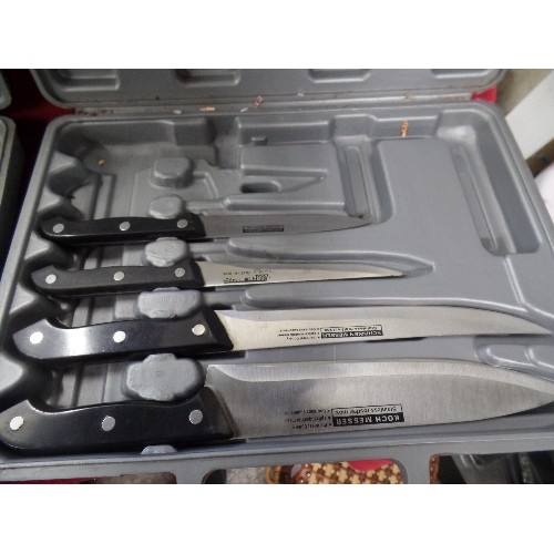 246 - KOCH MESSER KITCHEN KNIFE SET. 2 CASES CONTAINS VARIOUS KNIVES, INC HACK MESSER, AND SCHINKEN MESSER... 