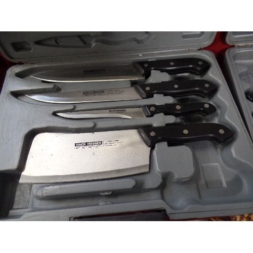 246 - KOCH MESSER KITCHEN KNIFE SET. 2 CASES CONTAINS VARIOUS KNIVES, INC HACK MESSER, AND SCHINKEN MESSER... 