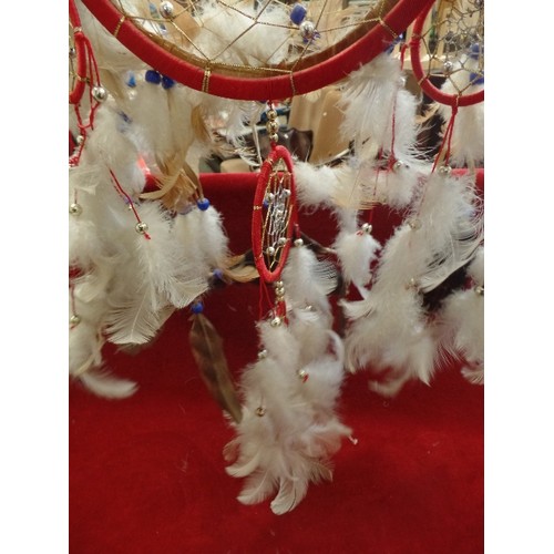 264 - LARGE DREAM CATCHER WITH FEATHERS.