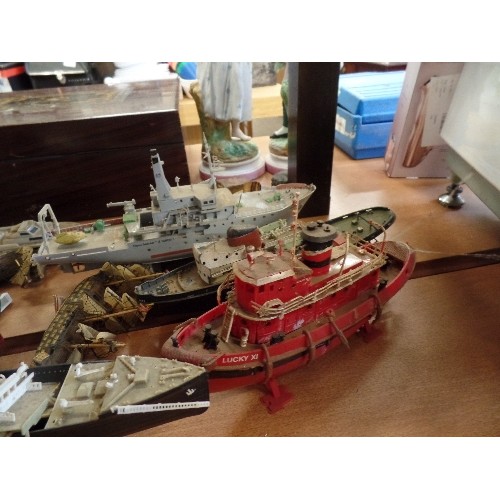 335 - 9 X SHIPS, FISHING BOATS, TUGS ETC. SCALE MODELS.