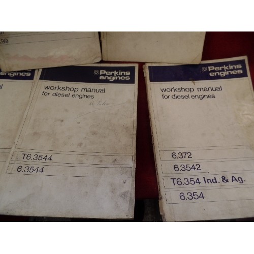 339 - PERKINS ENGINES 'WORKSHOP MANUAL FOR DIESEL ENGINES' X 5 VINTAGE..