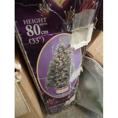 340 - LARGE CHRISTMAS LOT. INC FIBRE-OPTIC TREE, FLORAL DECS, LIGHTS, WRAPPING PAPER, BAUBLES ETC ETC.