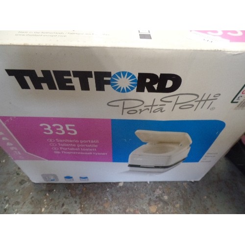 344 - THETFORD PORTA POTTI 335. PORTABLE LOO FOR CAMPING/CARAVANNING ETC. IN ORIGINAL BOX WITH INSTRUCTION... 