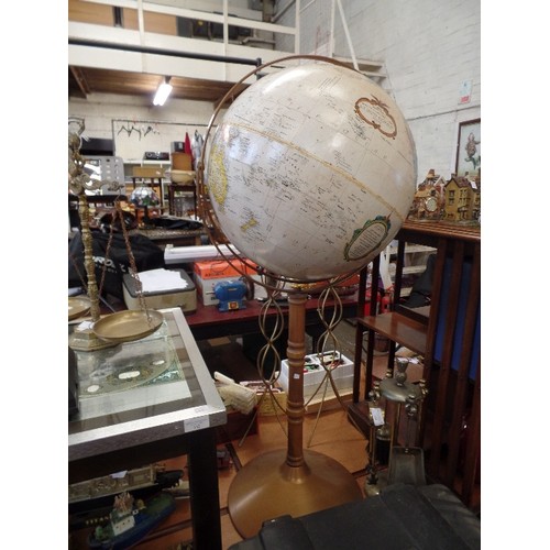 353 - LARGE RETRO-VINTAGE GLOBE. FLOOR-STANDING. '1987 REPLOGLE 16