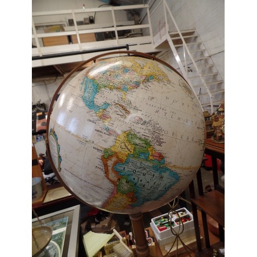 353 - LARGE RETRO-VINTAGE GLOBE. FLOOR-STANDING. '1987 REPLOGLE 16