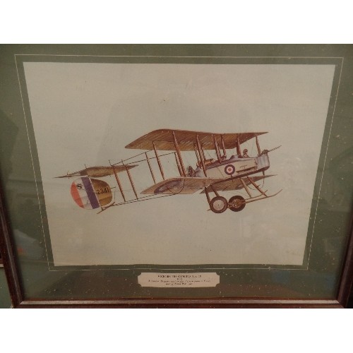 360 - SET OF 4 VINTAGE AVIATION/PLANE PRINTS. INC GLOSTER GLADIATOR 1937-1940. VICKERS FB5 GUNBUS 1915. CA... 