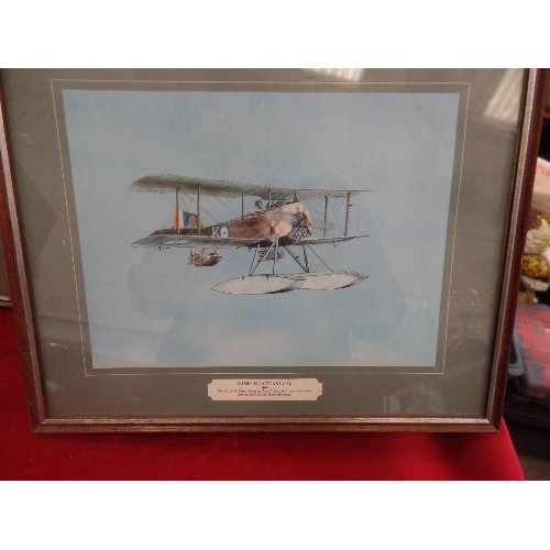 360 - SET OF 4 VINTAGE AVIATION/PLANE PRINTS. INC GLOSTER GLADIATOR 1937-1940. VICKERS FB5 GUNBUS 1915. CA... 