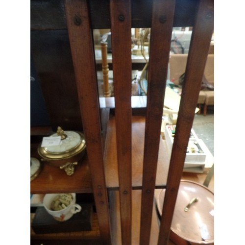 363 - VINTAGE EDWARDIAN MAHOGANY 4-SIDED BOOKCASE/SIDE TABLE [ONCE REVOLVING BUT BASE REMOVED]