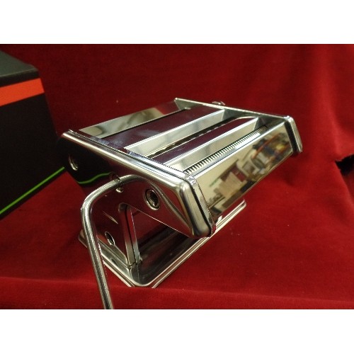 368 - CHROME PASTA MACHINE, BY FOOD LOVERS. BOXED. [LOOKS NEW COND]