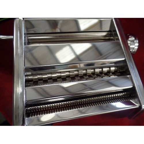 368 - CHROME PASTA MACHINE, BY FOOD LOVERS. BOXED. [LOOKS NEW COND]