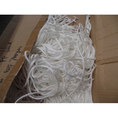 389 - 5 BOXES FULL OF LARGE QUANTITY OF BRAND-NEW CORD TIPPING ROPE CORD WITH STEEL/PLASTIC ENDS. PAPER BR... 