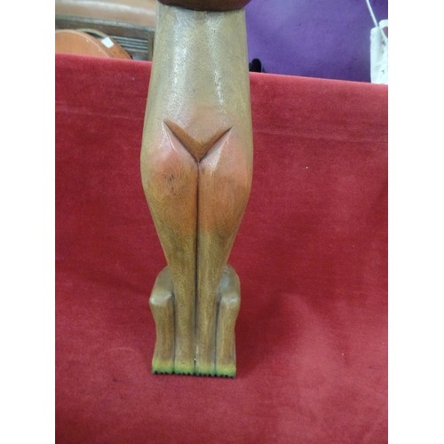 393 - TALL WOODEN CAT. 50CM.H