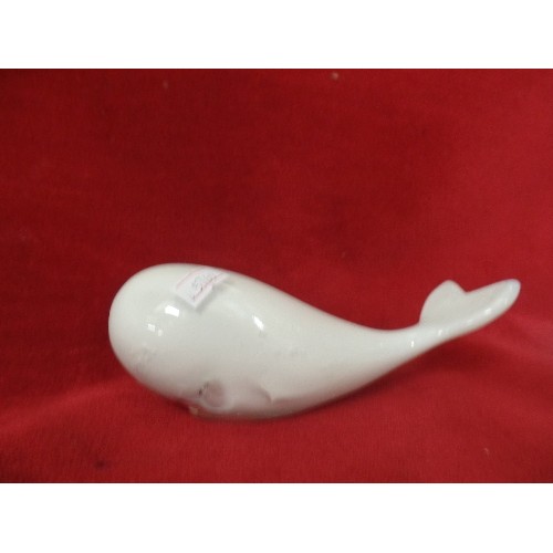 2 - WEDGWOOD GLASS WHALE IN WHITE