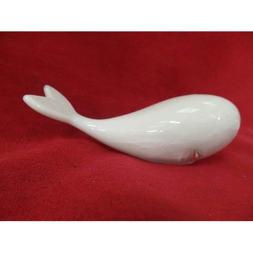 2 - WEDGWOOD GLASS WHALE IN WHITE