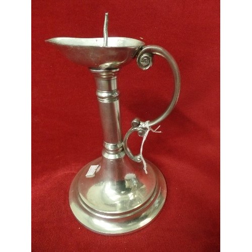 3 - VINTAGE PEWTER HANDCAST SPIKE CANDLESTICK