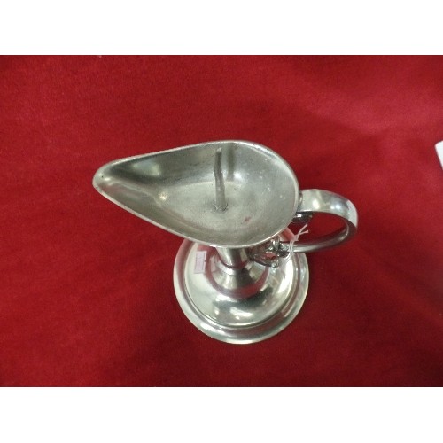 3 - VINTAGE PEWTER HANDCAST SPIKE CANDLESTICK