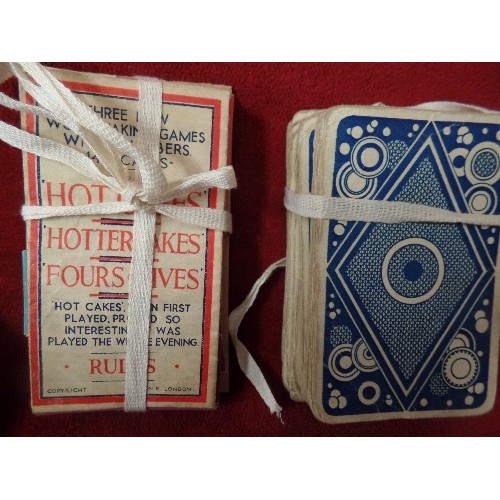 38 - VINTAGE CARD GAMES - HOTCAKES, CARTERS LITTLE LIVER PILLS CARD DOMINOES, LEXICON AND CHILDRENS FAIRY... 