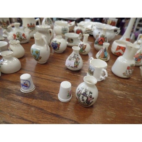 416 - LARGE COLLECTION OF VINTAGE MINIATURE CRESTED WARE.