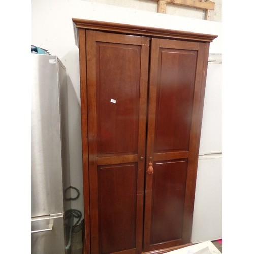 611 - CHERRYWOOD DOUBLE WARDROBE( 1 FOOT MISSING)