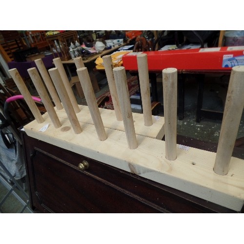 490 - 2 X PINE WELLY-BOOT STANDS.