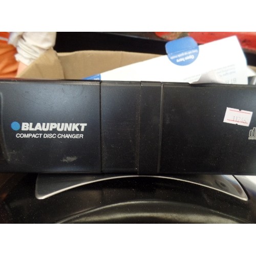 492 - BOX OF ELECTRICALS. BLAUPUNKT COMPACT DISC-CHANGER, SKY DIGI-BOX. COOK WORKS SANDWICH TOASTER. RICOH... 