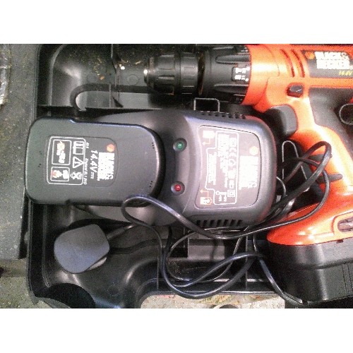 531 - BLACK & DECKER FIRE STORM 14.4 V DRILL, WITH 2 BATTERIES AND CHARGER