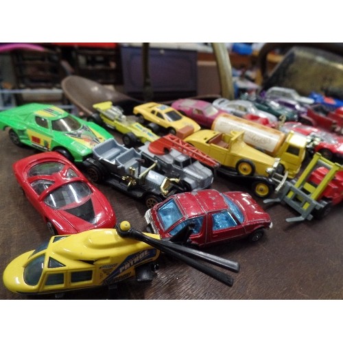 570 - OVER 70 DIE-CAST VEHICLES. CORGI, HOT-WHEELS, CORGO AND MORE.