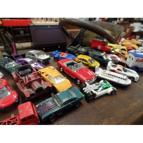 570 - OVER 70 DIE-CAST VEHICLES. CORGI, HOT-WHEELS, CORGO AND MORE.