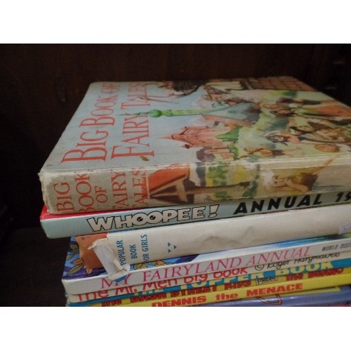 574 - QUANTITY OF ANNUALS. INC DENNIS THE MENACE, BRAVESTARR, MY FAIRYLAND, BIG BOOK OF FAIRYTALES ETC.