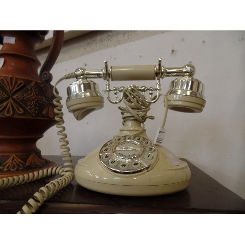 71 - RETRO REPLICA TELEPHONE. CREAM WITH PUSH-BUTTON DIAL.