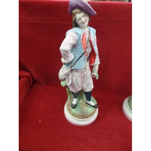 152 - 2 X LARGE PORCELAIN FIGURES 33CM.H