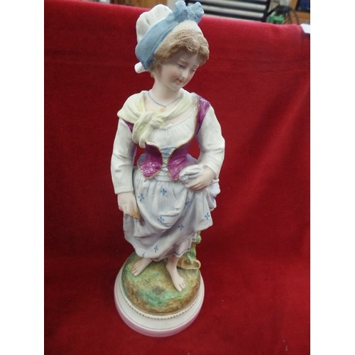 152 - 2 X LARGE PORCELAIN FIGURES 33CM.H